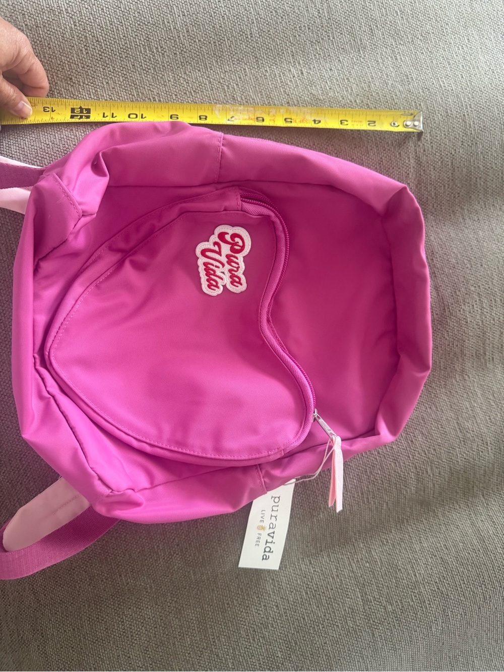 Pura Vida Hot Pink Mini Backpack with Script Patch